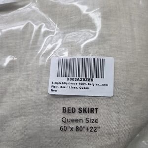 Bed Skirt Queen Size in Natural Linen Tone